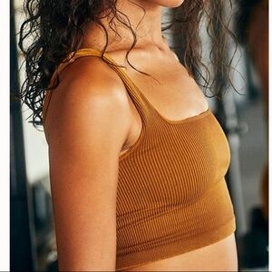 NWOT Free People Movement Happiness Runs Square Neck Crop XS/S High Atlas